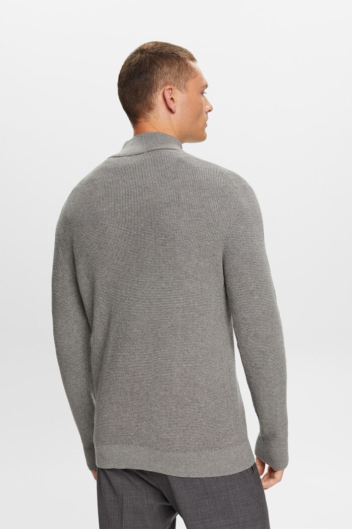 Troyer in cotone con zip, MEDIUM GREY, detail image number 3