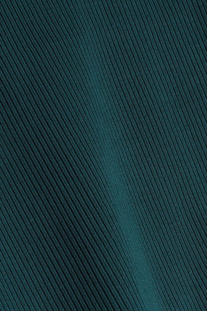 Abito midi in maglia a coste, DARK TEAL GREEN, detail image number 4