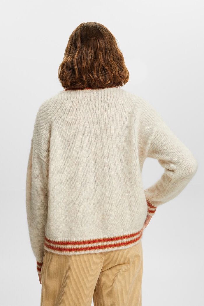 Pullover in misto lana mohair, NEW CREAM BEIGE, detail image number 3