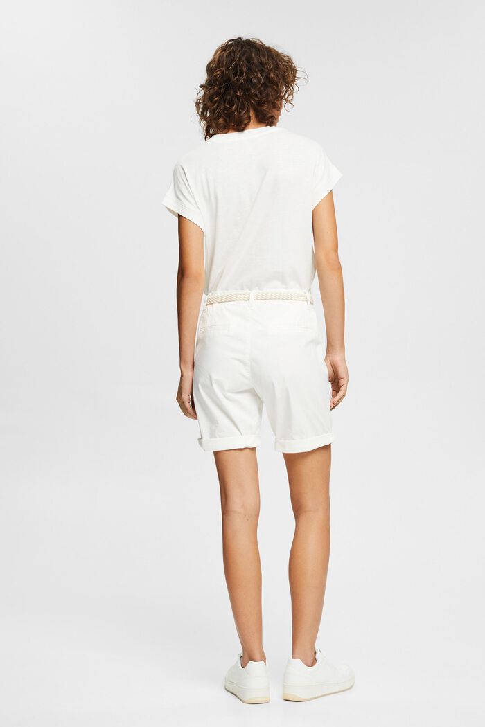 Shorts con cintura intrecciata, WHITE, detail image number 3