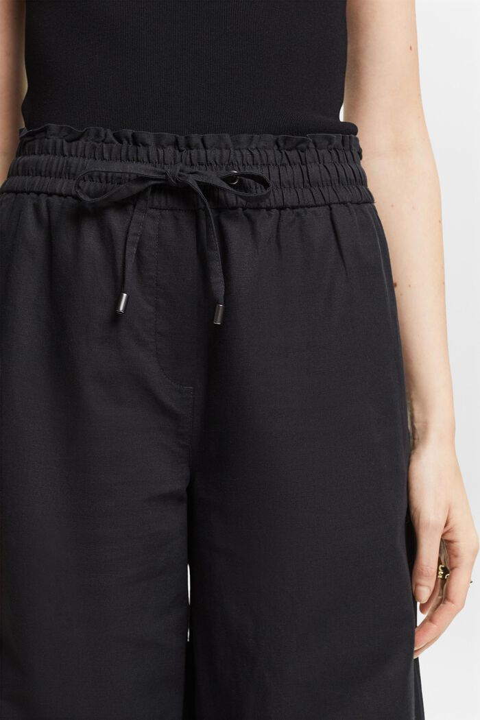 Pantaloni in cotone e lino, BLACK, detail image number 4