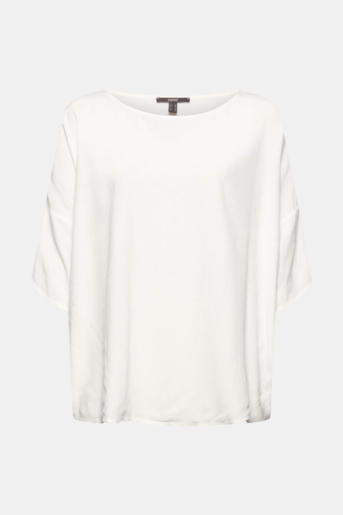 Top blusato largo, OFF WHITE, overview
