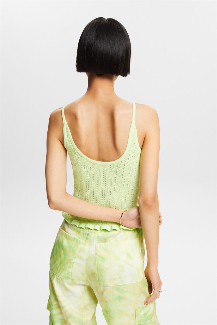 Canotta in maglia pointelle, PASTEL GREEN, detail image number 2