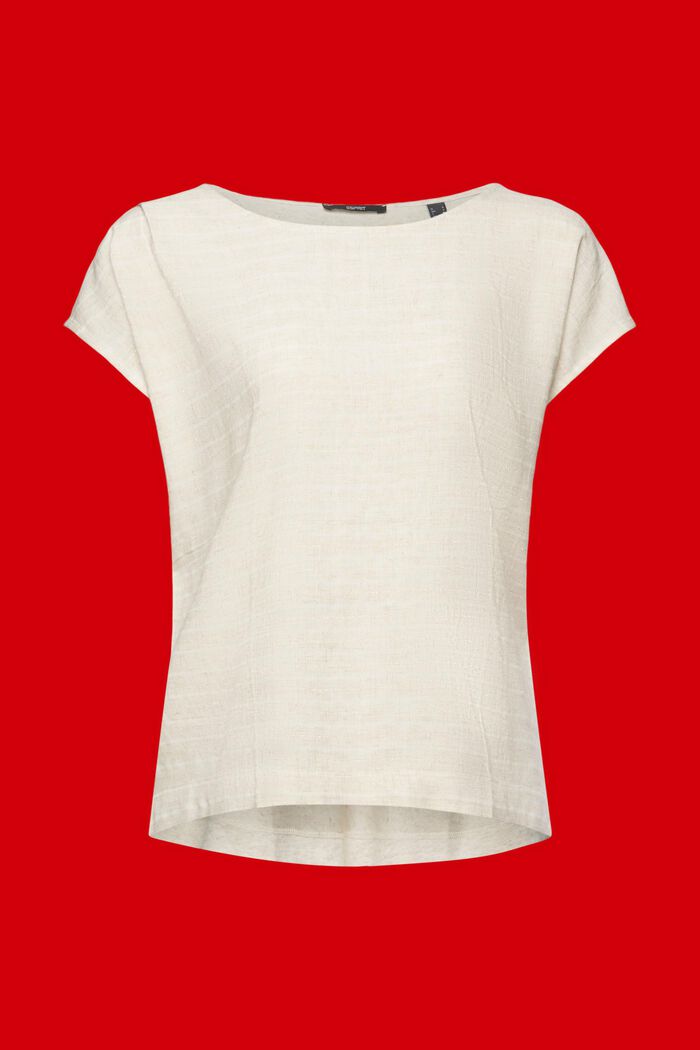 T-shirt in tessuto di misto lino, SAND, detail image number 6