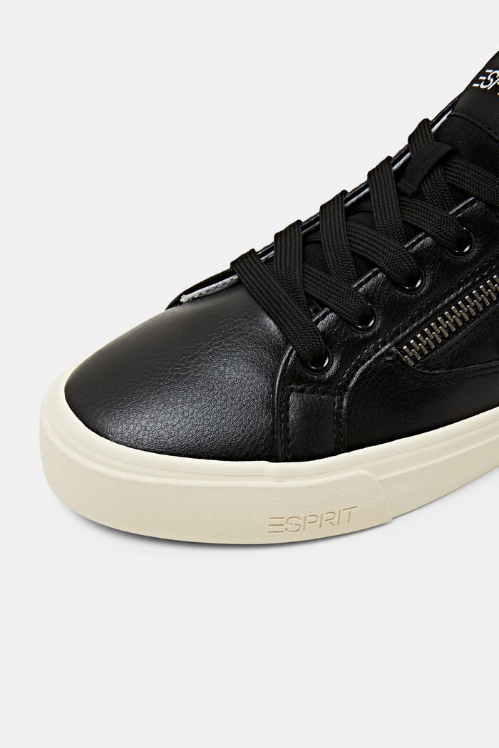 Sneakers stringate vegane con zip, BLACK, detail image number 3