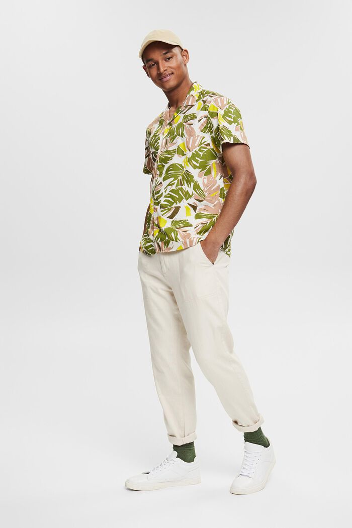 Camicia con stampa tropicale di foglie