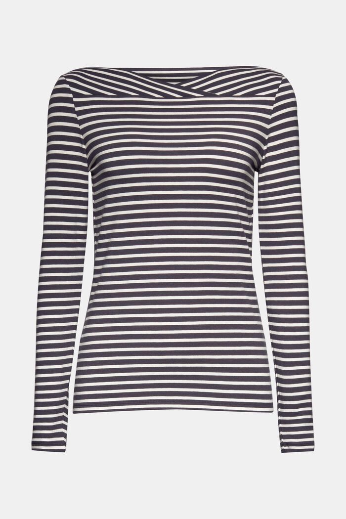 In TENCEL™ e misto modal: maglia a righe, NAVY, detail image number 8