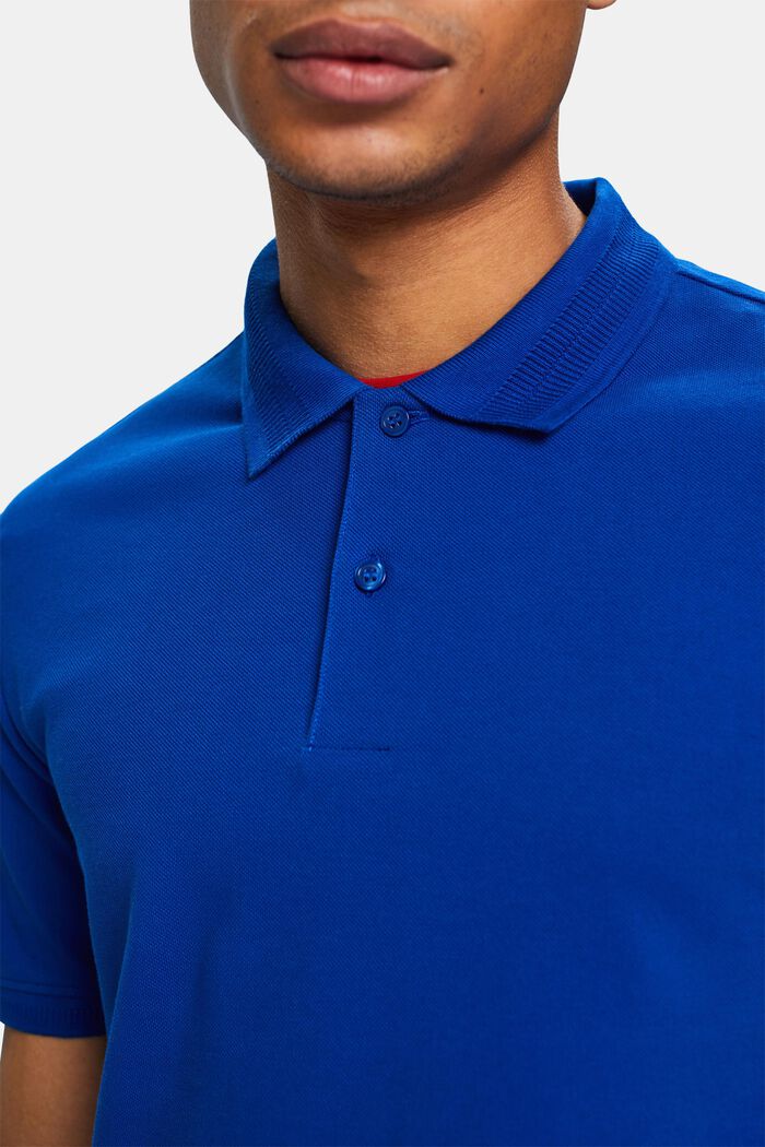Polo in piqué di cotone Pima, BRIGHT BLUE, detail image number 3