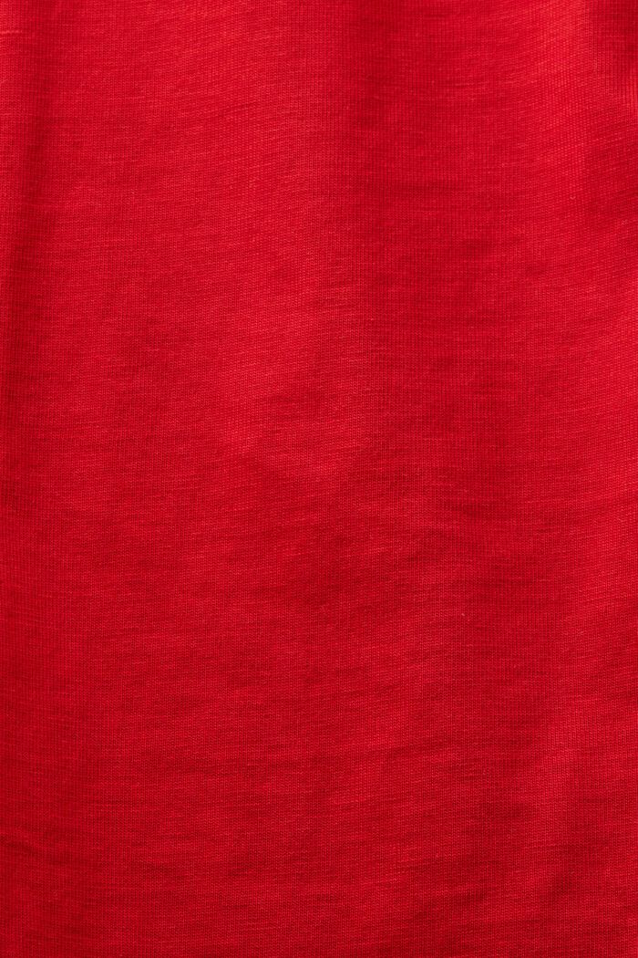 T-shirt a girocollo con logo, DARK RED, detail image number 4