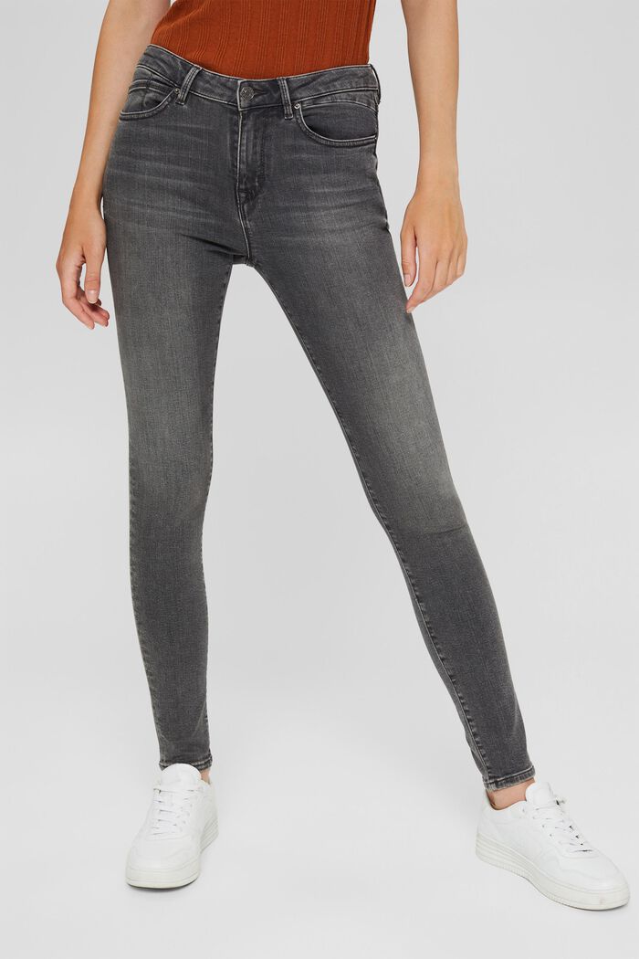 Jeans elasticizzati con cotone biologico, GREY MEDIUM WASHED, detail image number 0