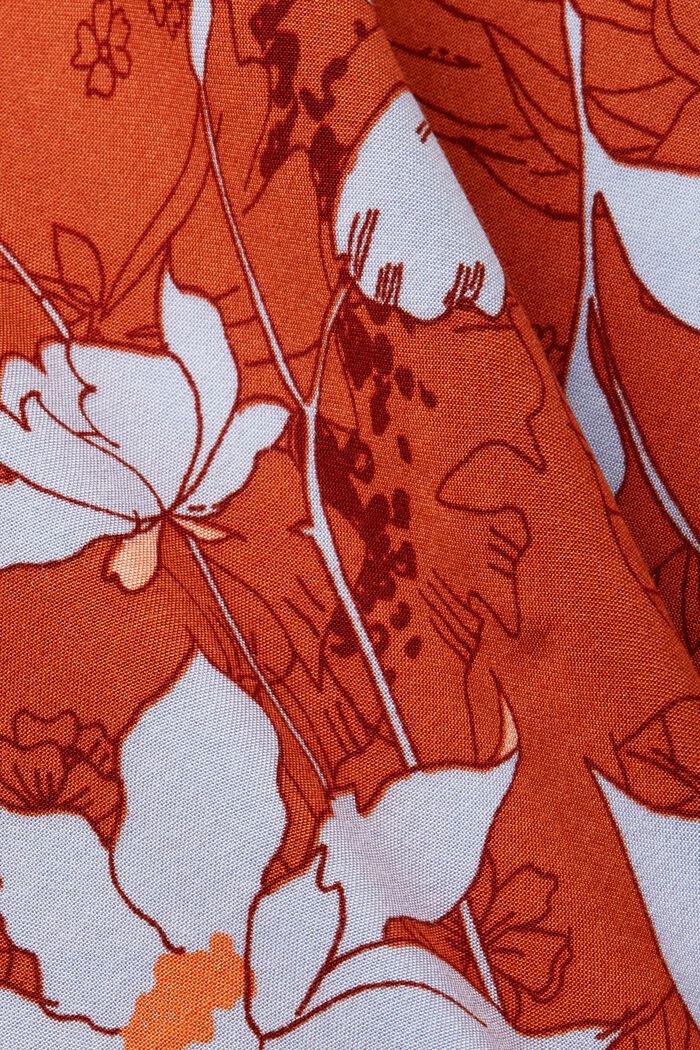 Blusa floreale con spacco sullo scollo, CORAL ORANGE, detail image number 5