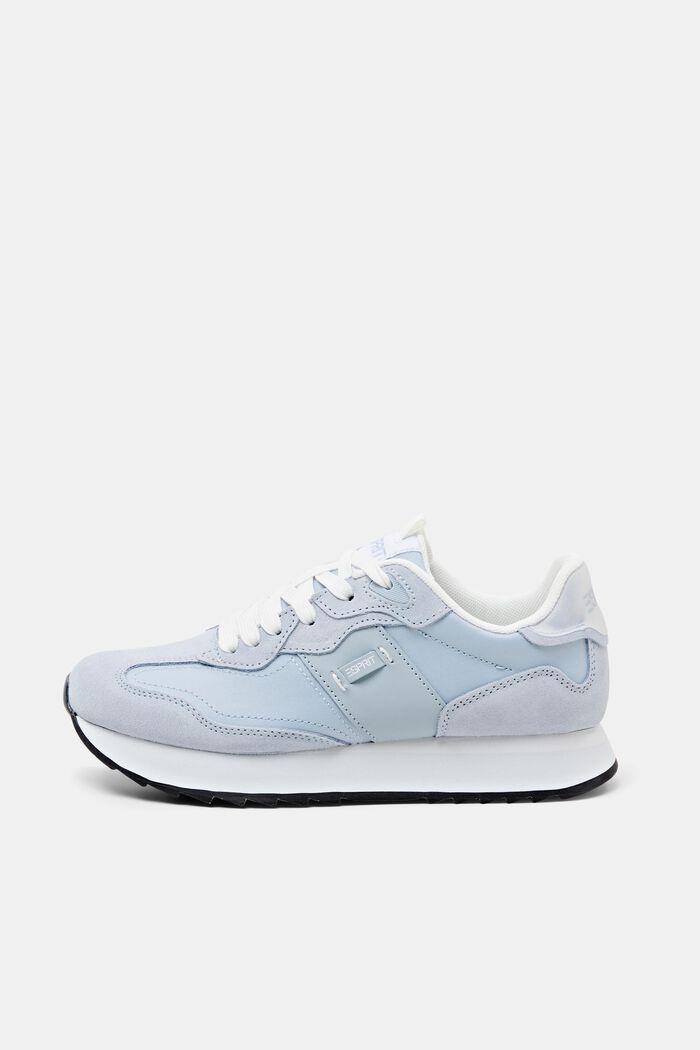Sneakers in pelle con plateau, PASTEL BLUE, detail image number 0