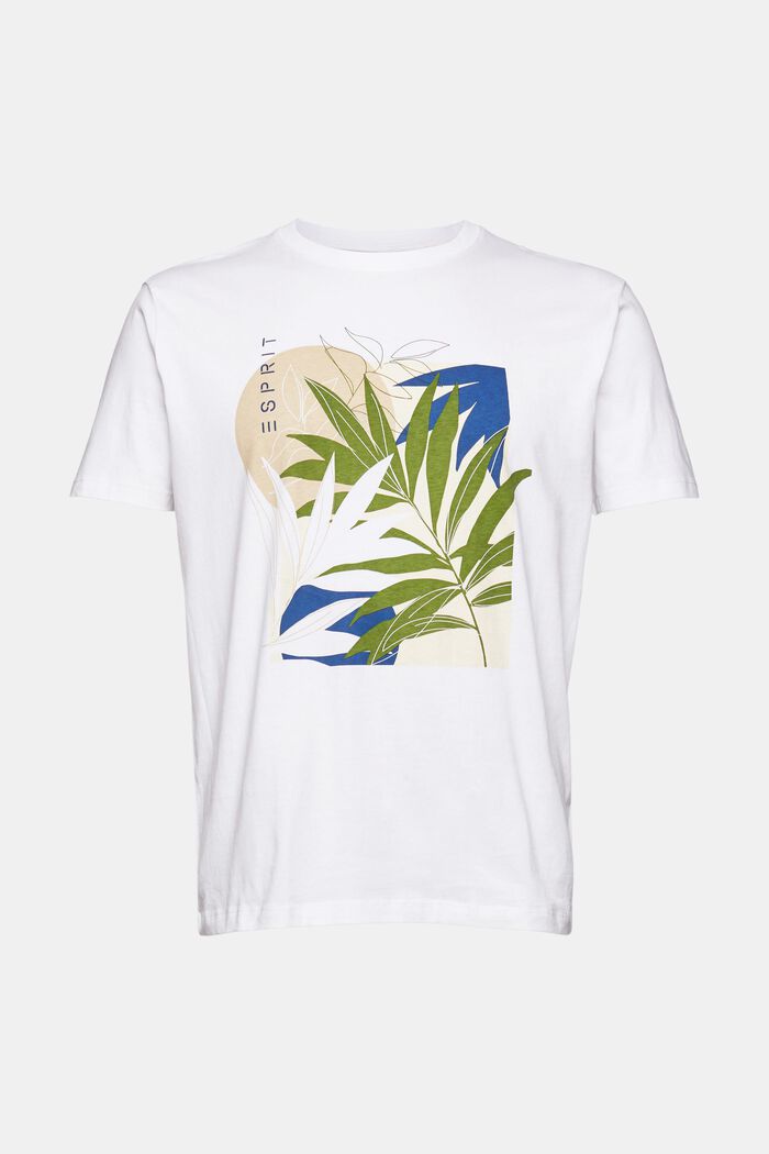 T-shirt in jersey con stampa di piante