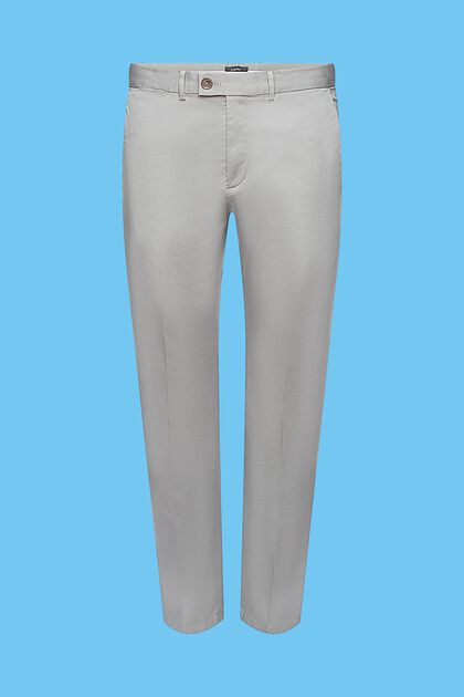 Pantaloni chino elasticizzati in cotone, MEDIUM GREY, overview