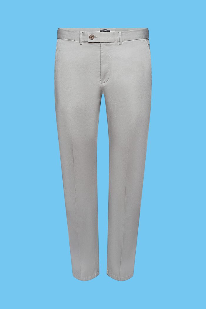 Pantaloni chino elasticizzati in cotone, MEDIUM GREY, detail image number 5