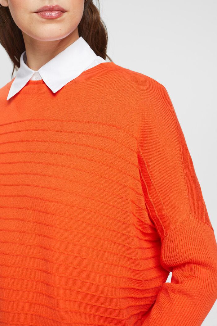 Pullover a righe, ORANGE RED, detail image number 2
