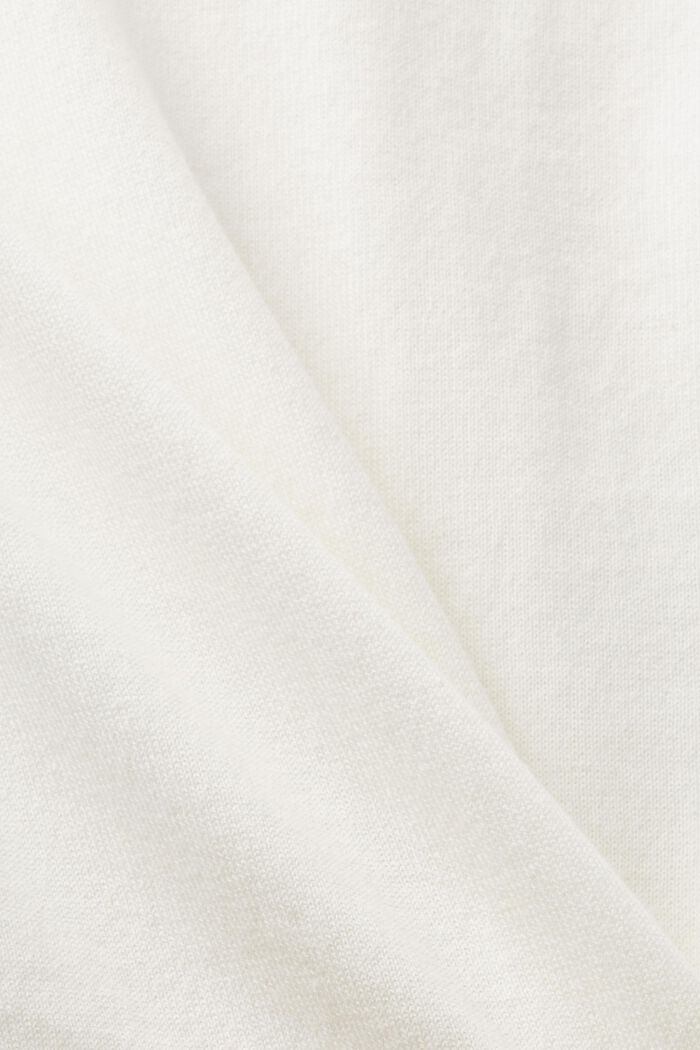 Pullover in cotone con scollo a V, OFF WHITE, detail image number 5