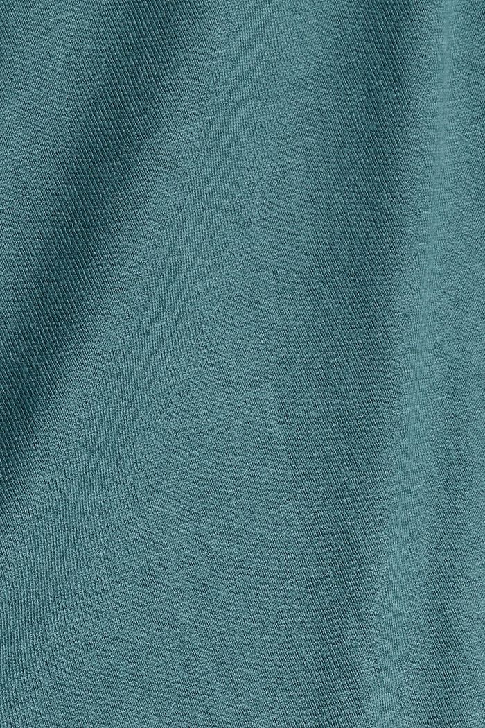 Cardigan in maglia fine di misto cotone biologico, TEAL BLUE, detail image number 4