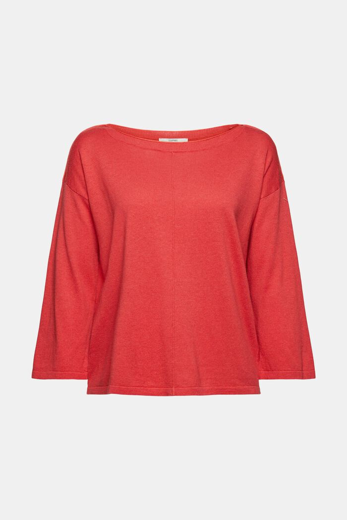 Pullover in maglia con lino, RED, detail image number 2