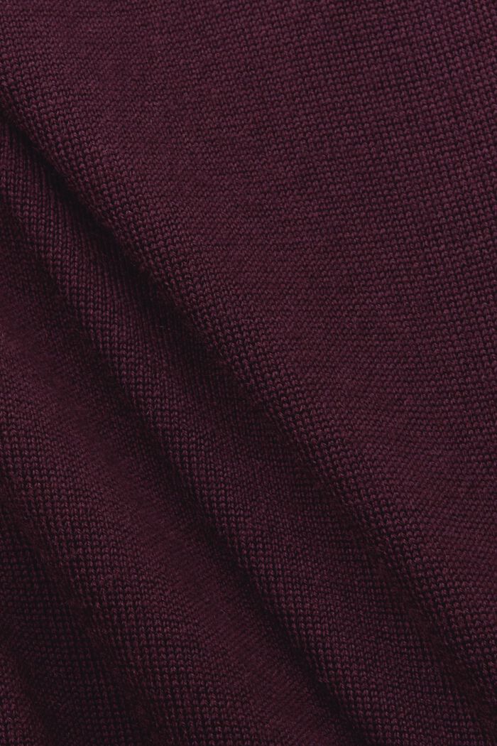 Pullover girocollo in lana, AUBERGINE, detail image number 6