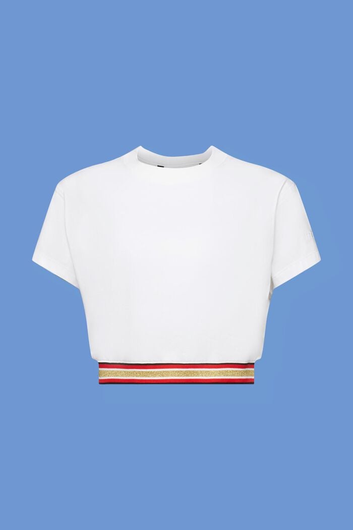 T-shirt cropped con cintura integrata, WHITE, detail image number 5