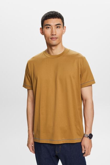 T-shirt a girocollo in jersey di 100% cotone