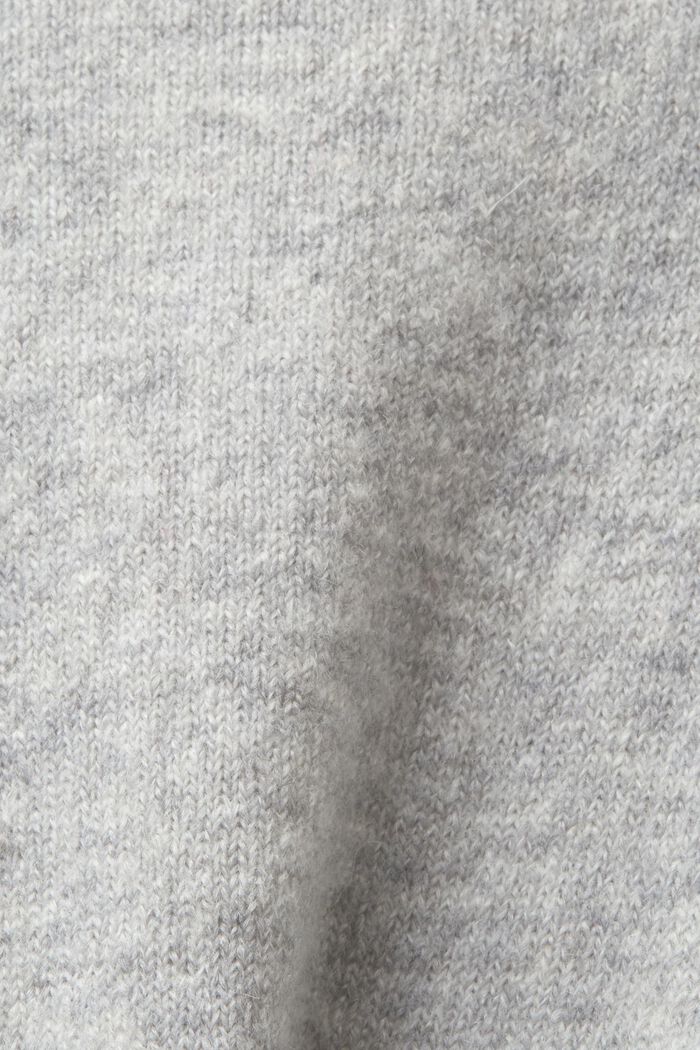 Cardigan lungo aperto davanti in misto lana, LIGHT GREY, detail image number 5