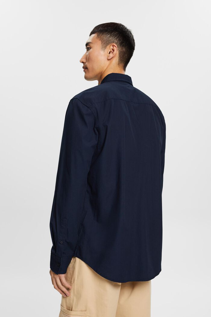 Camicia button-down in popeline, 100% cotone, NAVY, detail image number 3