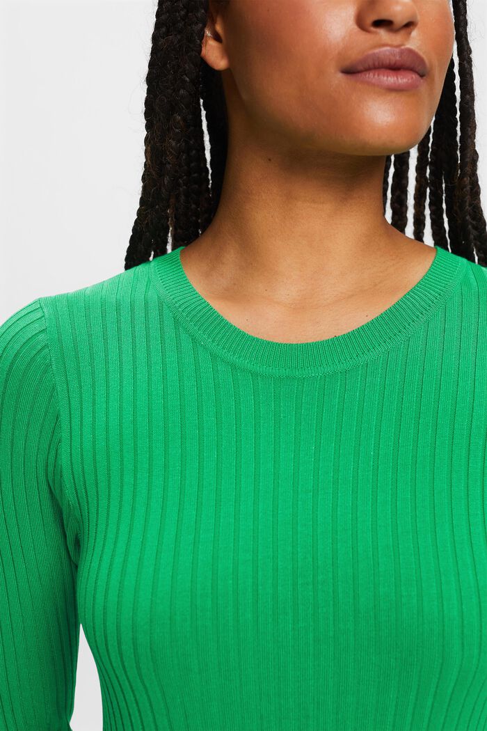 Abito maxi in maglia a coste, GREEN, detail image number 1