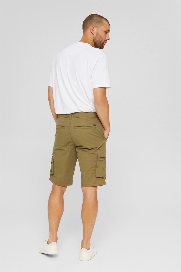 Pantaloncini stile cargo in 100% cotone, OLIVE, detail image number 3