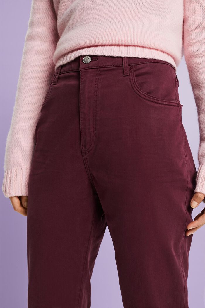 Pantaloni slim fit in twill, BORDEAUX RED, detail image number 3