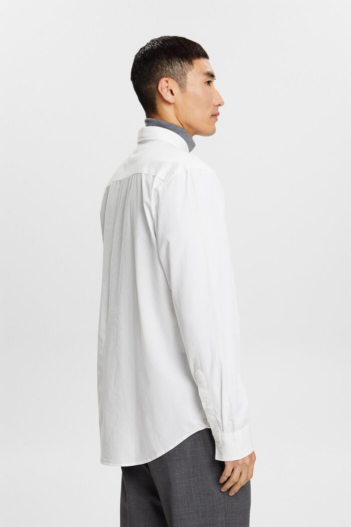Camicia button-down in popeline, 100% cotone, WHITE, detail image number 3