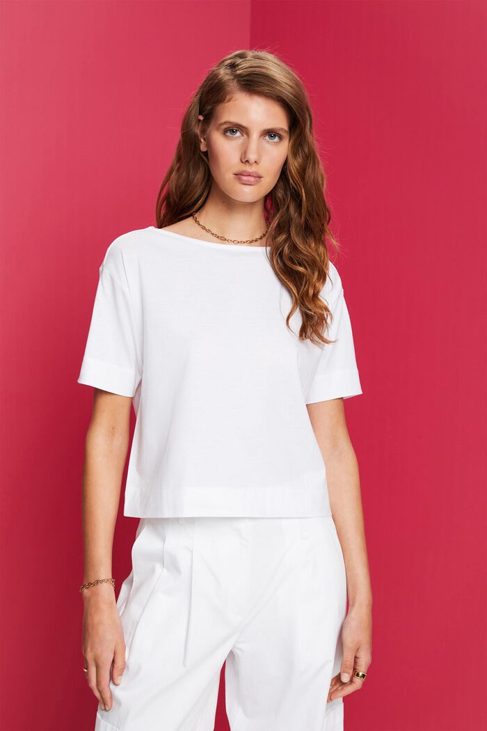 T-shirt squadrata, TENCEL™, WHITE, detail image number 0