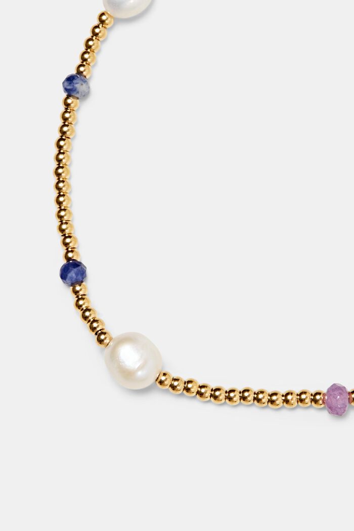 Bracciale con perle in acciaio inossidabile, GOLD BICOLOUR, detail image number 1