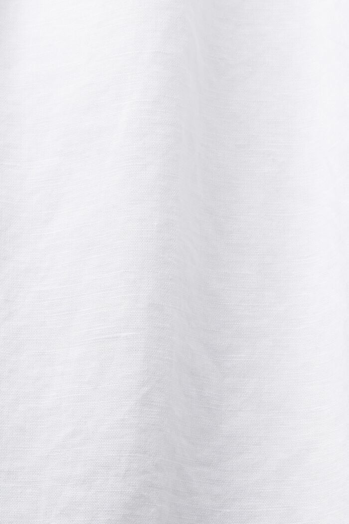 Camicetta arricciata senza maniche in lino cotone, WHITE, detail image number 4