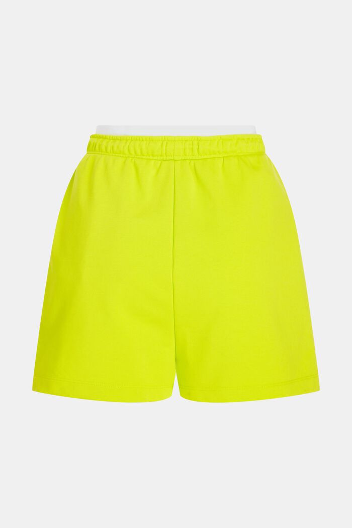 Pantaloncini relaxed in felpa con doppia cintura, LIME YELLOW, detail image number 6