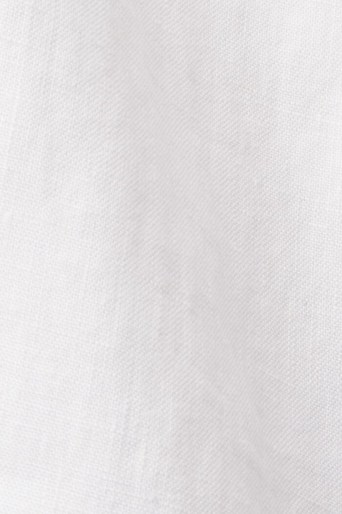 Pantaloni pull on in lino a gamba larga, WHITE, detail image number 5
