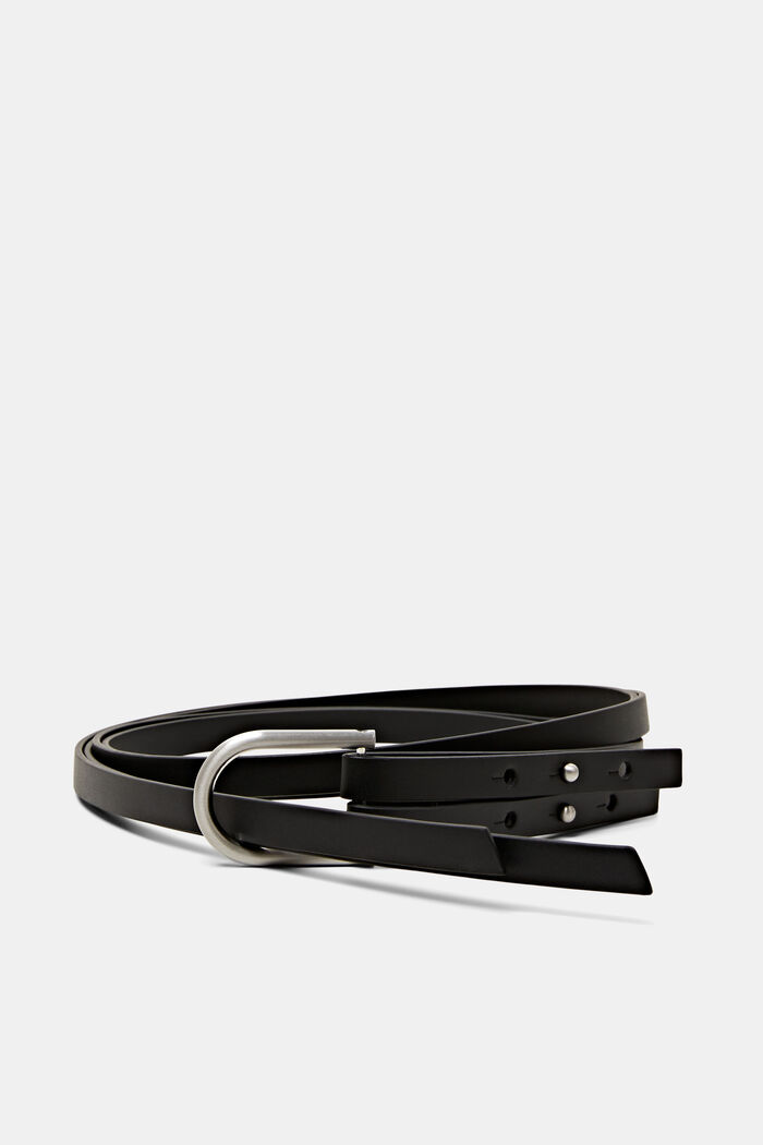Cintura in vera pelle, BLACK, detail image number 0