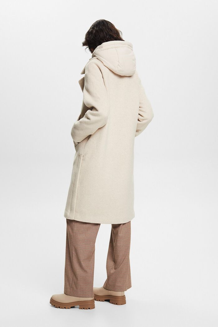 Cappotto in misto lana imbottito con cappuccio rimovibile, ICE, detail image number 3