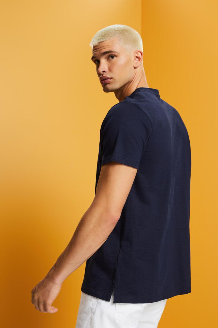 T-shirt henley in cotone, NAVY, detail image number 3