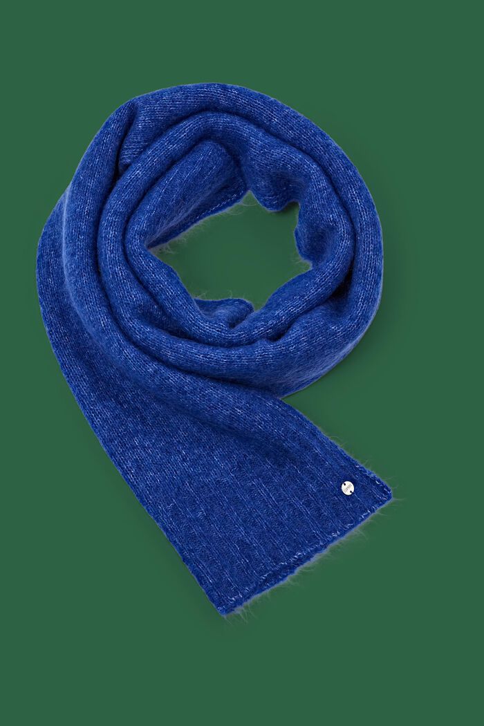 Sciarpa in misto lana e mohair, BRIGHT BLUE, detail image number 0