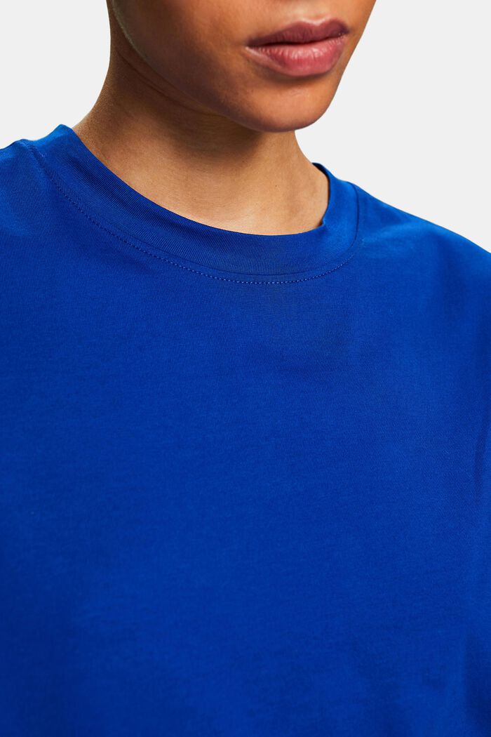 Maglietta in cotone Pima con girocollo, BRIGHT BLUE, detail image number 3