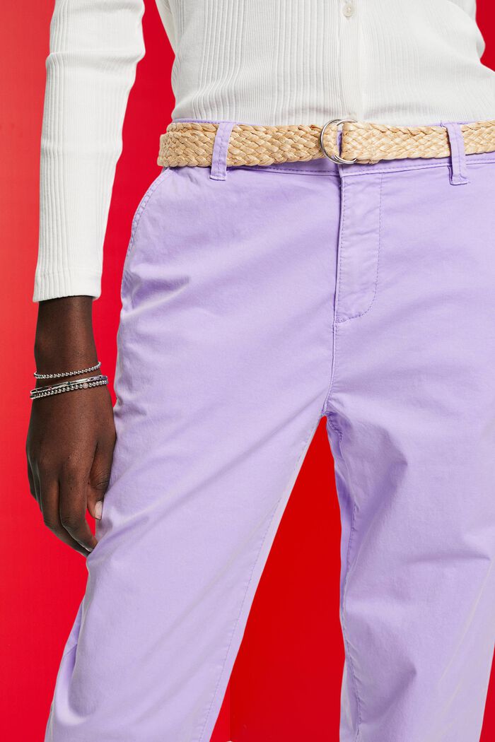 Pantaloni chino stretch leggeri con cintura, PURPLE, detail image number 2