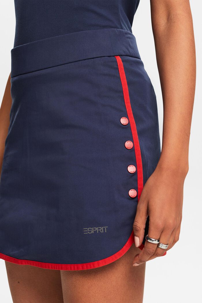 Minigonna-pantaloncino con finiture a contrasto, NAVY, detail image number 3