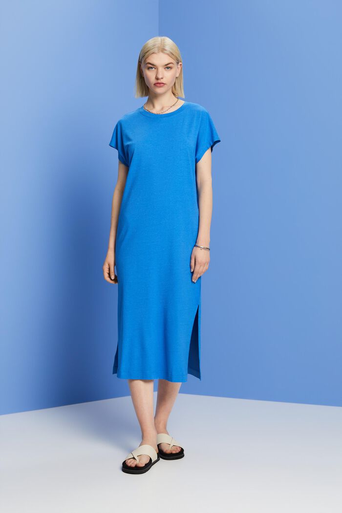 Abito midi in jersey, BRIGHT BLUE, detail image number 4