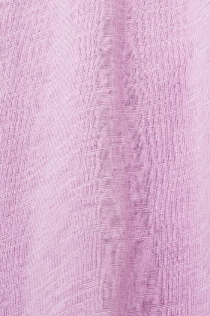 T-shirt in cotone con scollo a V, LILAC, detail image number 5