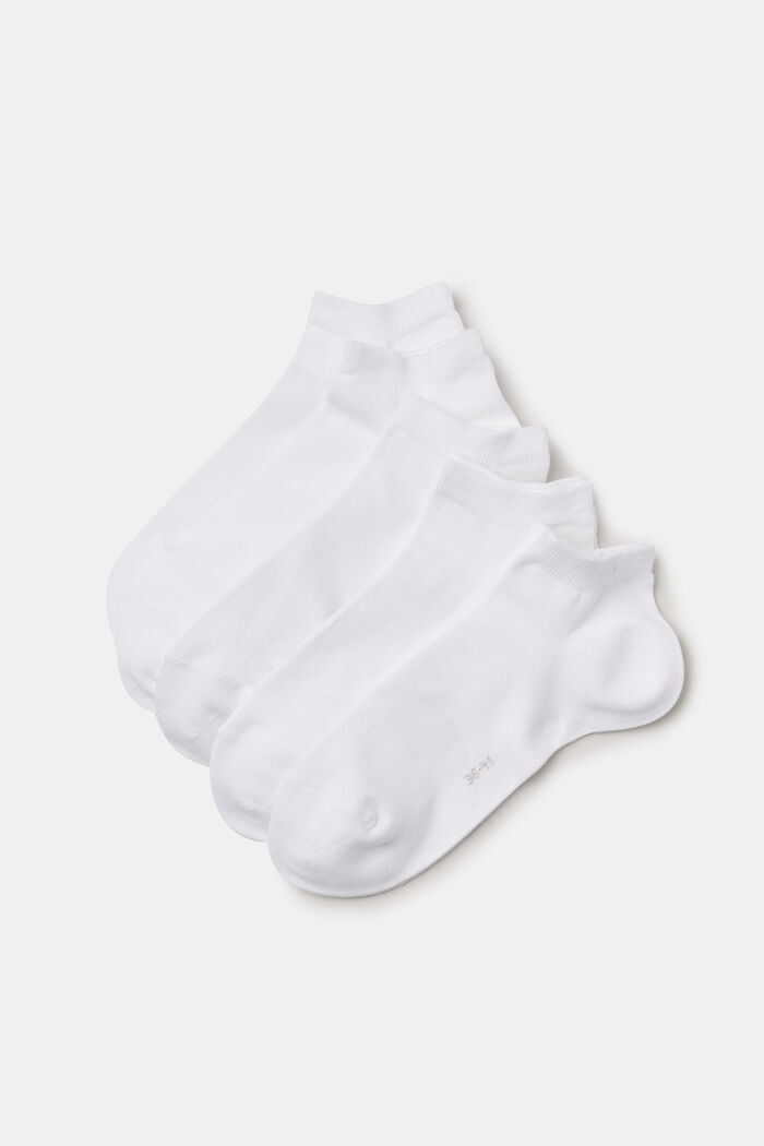 Confezione da cinque di calze in misto cotone, WHITE, detail image number 0