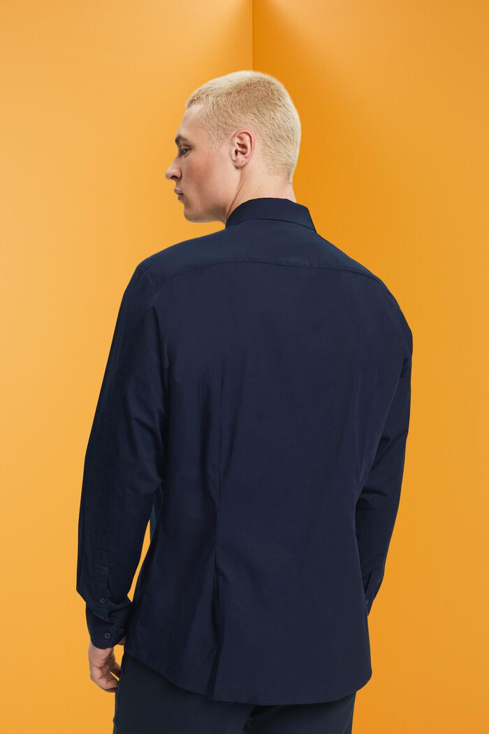 Camicia slim fit in cotone, NAVY, detail image number 3