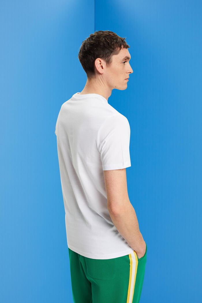 Maglia slim fit in cotone, WHITE, detail image number 3