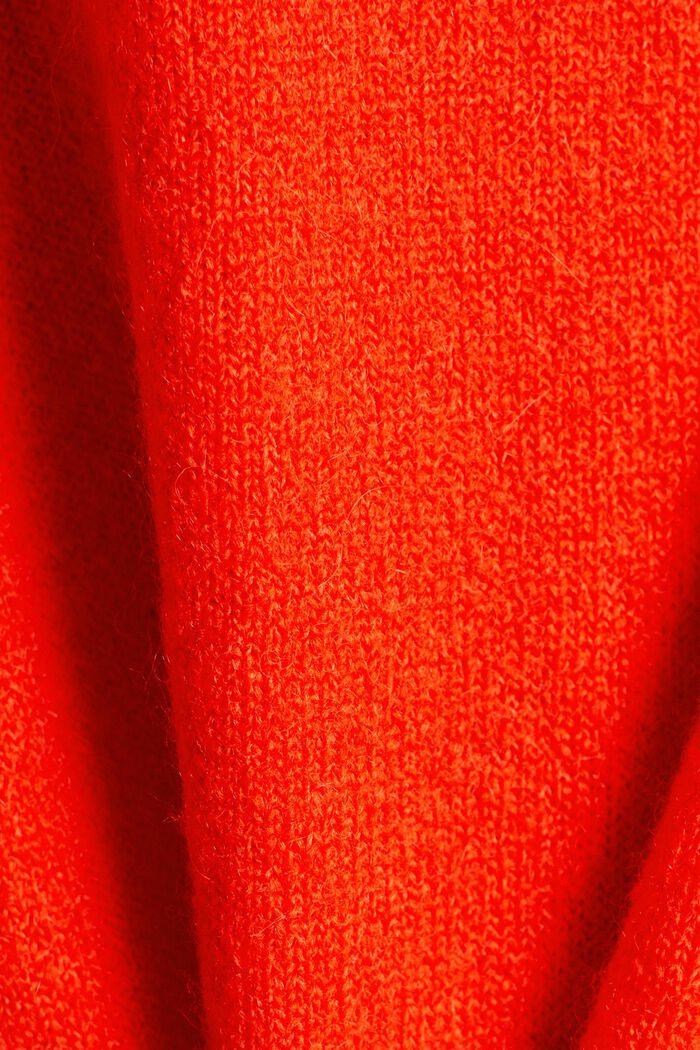 Cardigan lungo in misto lana, BRIGHT ORANGE, detail image number 5